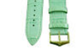 22mm crocodile-grain Genuine Leather GREEN Watch Band  STRAP - £15.99 GBP