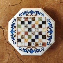 Marble Chess Board / Handmade Inlay Floral Art, Carnelian, Lapis Lazuli Chess Bo - £154.25 GBP