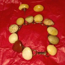 Real vintage Stone bracelets and earrings - £21.36 GBP