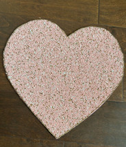 Cupcakes &amp; Cashmere Beaded Heart Shaped Charger Placemat New 15” Pink White Gold - £23.67 GBP