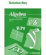 Solution Key for Algebra and Trigonometry: Structure and Method: Book 2 ... - €84,20 EUR