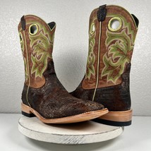 New Capitan Mens Cowboy Boots 13 D Square Toe Brown Rough Out Leather We... - $212.85