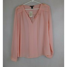 NWT Forever 21 Women&#39;s Coral Sheer Long Sleeve Blouse Size Medium - £15.49 GBP