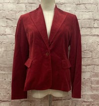 Valerie Stevens Womens Red Velvet Blazer Jacket Petite 4P Fitted $115 NEW - £30.67 GBP