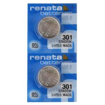 Renata 301 SR43SW Batteries - 1.55V Silver Oxide 301 Watch Battery (10 Count) - £6.33 GBP+