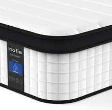 Cool Bed With Breathable Soft Knitted Fabric Cover, 12 Inch Hybrid Innerspring - £286.65 GBP