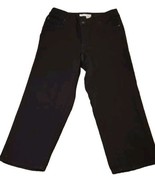 Chicos Women Platinum Jean Sz 0.5 Small Cropped Capri Black Embellished ... - $27.34 CAD