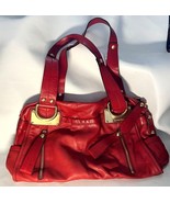 B Makowsky Red Leather Satchel/Shoulder Bag w/Chunky Metal Hardware - $470.41 MXN