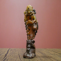 Vintage Chinese Shoushan Stone Carved Guardian Spirit Statue Figure - 6.... - $69.30