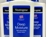 3 Pack Neutrogena Deep Moisture Fast Absorbing Body Lotion 13.5 Oz. Each - £23.50 GBP