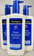 3 Pack Neutrogena Deep Moisture Fast Absorbing Body Lotion 13.5 Oz. Each - £23.85 GBP