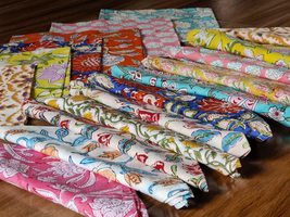 Assorted Wholesale lot of Table Napkins, Cotton Hand Block Printed Handk... - £15.63 GBP+
