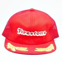 Vintage Red Firestone Snapback Hat Embroidered Bridgestone NEW Made In USA - $24.26
