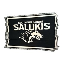 Southern Illinois Salukis Black White Tapestry Throw Blanket 67&quot;x 48&quot; - £19.63 GBP