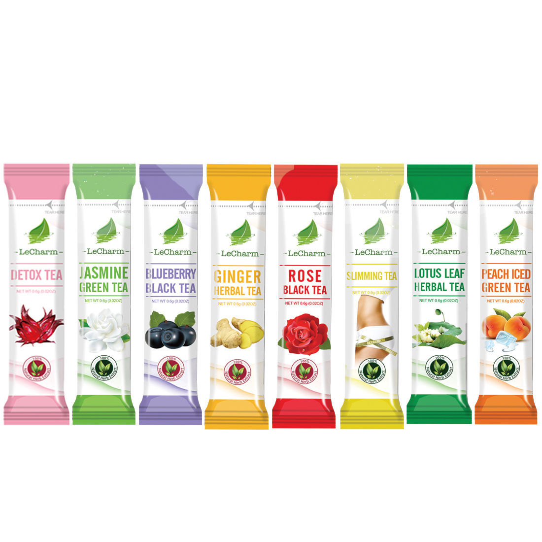 Lecharm Herbal Flower Tea Fruit Tea Samplers 16 sachets, Natural Ingredi... - $7.97