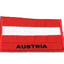 Nation Country Flags Patch Austria Emblem Logo 2 x 2.8 Inches Sew On Embroide... - £12.34 GBP