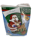 Christmas Stocking Kit Sequins Felt 18 in Santa Claus Rudolf Reindeer Un... - £16.61 GBP