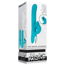 Evolved The Show Stopper Rechargeable Thrusting Twirling Dual Stimulator Teal - £113.46 GBP