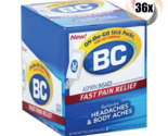 Full Box 36x Packs BC On The Go Powder Sticks Aspirin Pain Relief 2 Stic... - $36.41