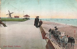 LYTHAM LANCASHIRE ENGLAND~EAST BEACH~1906 POSTCARD - $7.97