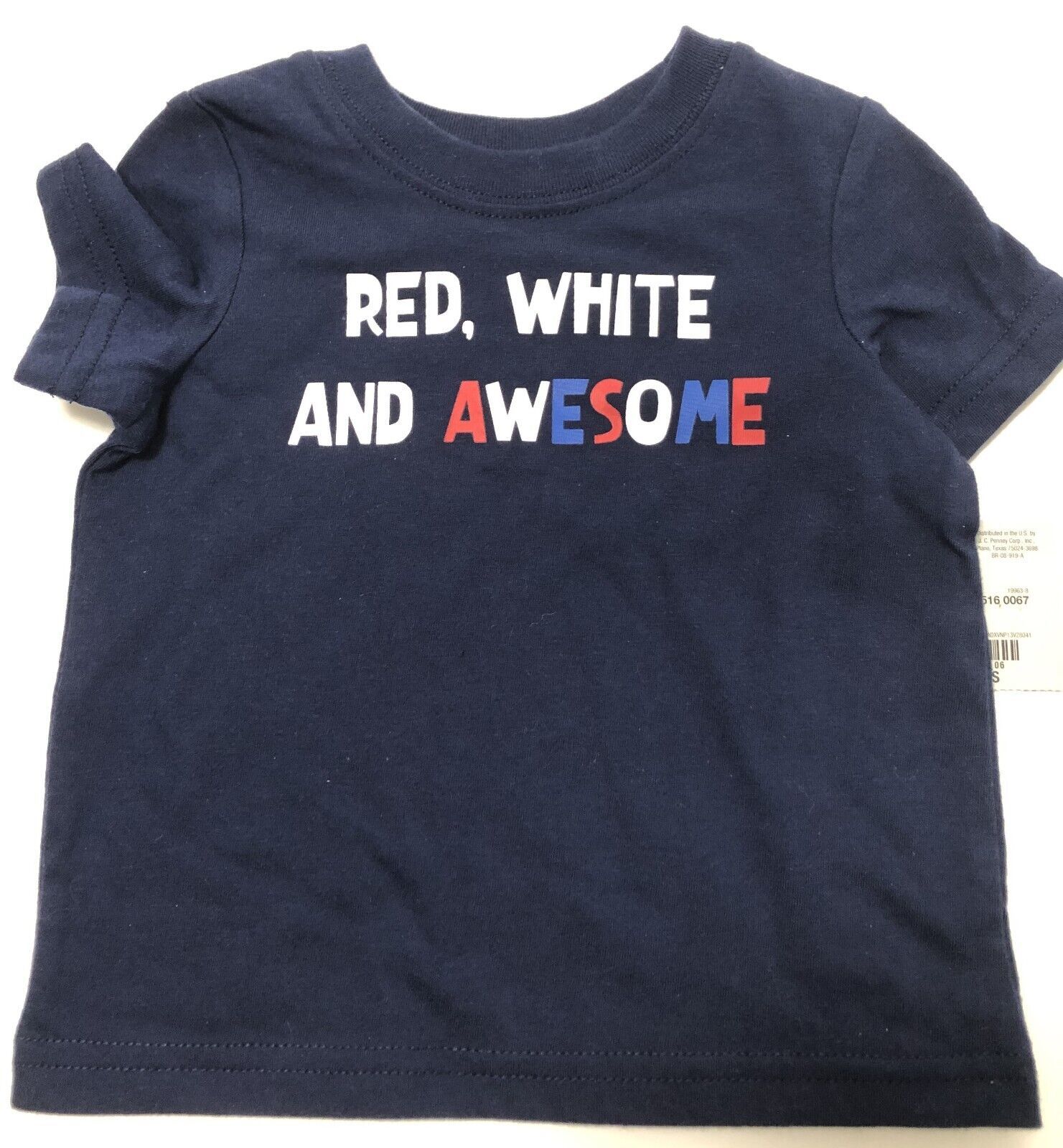 Primary image for Okie Dokie Boy's Navy Blue 4th of July Short Sleeve T-Shirt Size: 24M