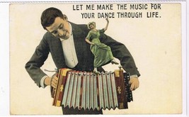 Postcard Make Music For Your Dance Through Life Old Fashioned Love Repro... - $2.89