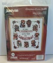 JANLYNN Christmas Counted Cross-Stitch &quot;Bundle of Bears&quot; Picture Kit #12... - £14.25 GBP
