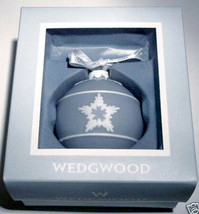 Wedgwood Jasper Blue Christmas Ball Ornament White Star Relief 3&quot; New in Box - £39.08 GBP
