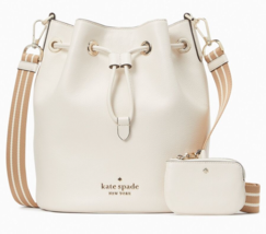 Kate Spade Rosie Bucket Bag Parchment White Leather Purse KA987 NWT $399 MSRP FS - £125.15 GBP