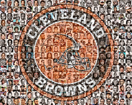 Cleveland Browns Mosaic Print Art Designed Using over 100 Browns Player ... - $44.00+