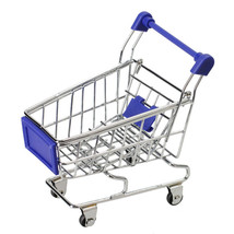Mini Shopping Cart Folding Supermarket Handcart Basket Toy Utility Storage Carts - £5.59 GBP