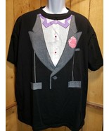 Vintage 2004 Delta Pro Weight Tuxedo Graphic T Shirt Rhinestone Bow Tie ... - $19.75