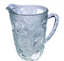 VTG Embossed Fruit Design Glass 2qt Water/Tea Pitcher Heavy Duty No Chip... - $23.91