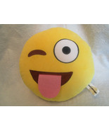 Emogi Pillow 13&quot; Round Yellow WINK HAPPY FACE  -  USA seller  -  Shipped... - £7.93 GBP