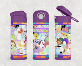 Personalized Squishmallows 12oz Kids Stainless Steel Tumbler Water Bottle - £17.48 GBP