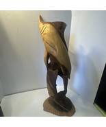 Vintage Hand Carved Wooden Ironwood 2 Swordfish Marlins Large Figurine 2... - £18.86 GBP