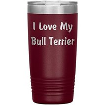 Love My Bull Terrier v4-20oz Insulated Tumbler - Maroon - $30.50