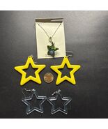 Star Themed Jewelry Lot Plastic Earrings x2 - 18.5” Necklace Star Pendant - €8,56 EUR
