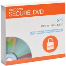 Memorex 98967 Secure DVD-Rs with AES 256-Bit Software Encryption (5 Pack) - $6.99