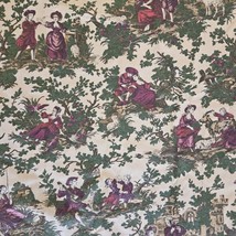 Marcus Brothers Multicolor Vintage Toile Cotton Fabric French English On... - £7.58 GBP