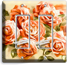 BEAUTIFUL PINK ROSES BOUQUET DOUBLE GFCI LIGHT SWITCH WALL PLATE ROOM HO... - £8.88 GBP