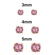 Genuine 14k Gold Screw-back Round Birthstone CZ Stud Earrings- October 3,4,5mm - $62.00+