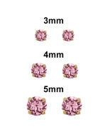 Genuine 14k Gold Screw-back Round Birthstone CZ Stud Earrings- October 3... - $72.00+