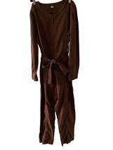 Old Navy Ladies Vintage Style Ls Brown Belted Pockets Zip Front Jumpsuit Nwt M - £34.10 GBP