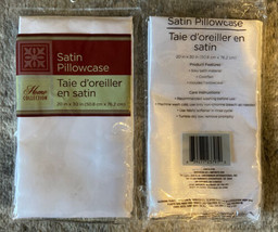 Satin White Pillowcases Set of 2  Home Collection.  20 x 30 . New/ Unused. - £8.29 GBP