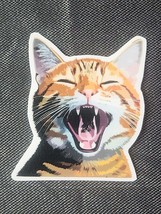 Yawning Cat Sticker - $1.65