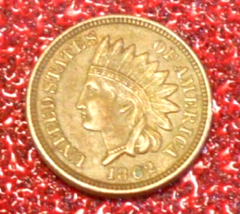 1862 Indian Head Penny #205, Rare Vintage Old Coin for Gifts or Collection - £77.49 GBP
