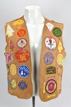 Vintage Indian Guides Suede Leather Vest Lots Of Patches Ottawa YMCA Cam... - £97.30 GBP