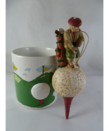Vintage Russ Golf Mug Cup 3D Ball on Tee Plus Golf 6&quot; Ornament - $244.42 MXN
