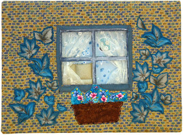 Blue Ivy: Quilted Art Wall Hanging - $355.00